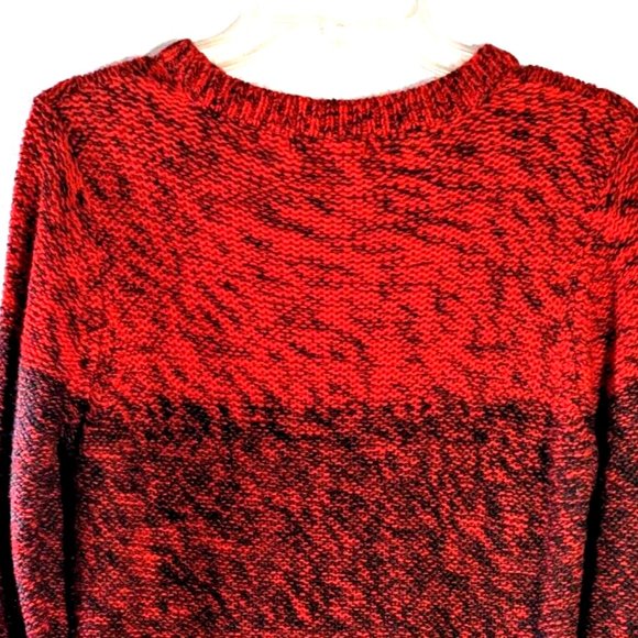 Joe Fresh Women's Knit Sweater Dress Ombre RED Black Long Sleeve Color B… - Picture 6 of 9